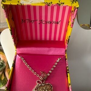 Betsey Johnson Gold Heart Pendant Necklace